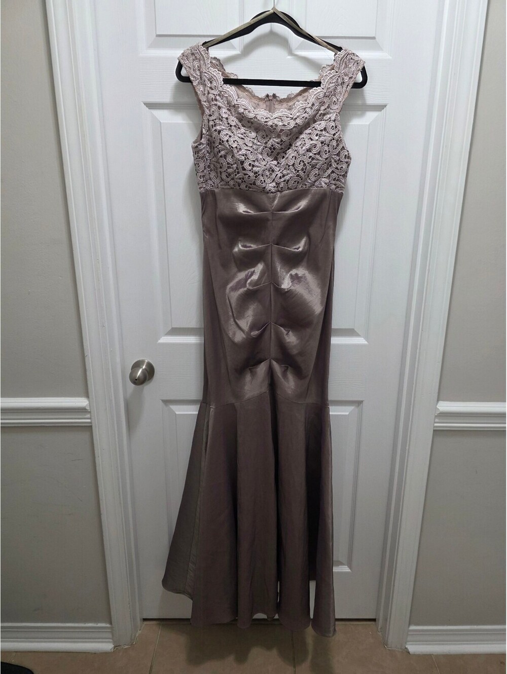 XSCAPE Metallic Lace and Satin Prom Dress Size 12